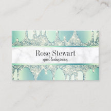 Elegantens moderna mynta grönt glitter droppar nag