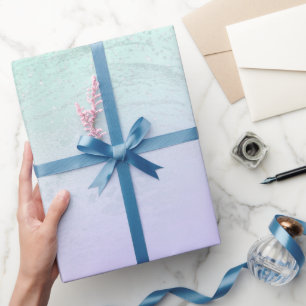 Elegantens moderna övertoningsmynta grönt glitte presentpapper
