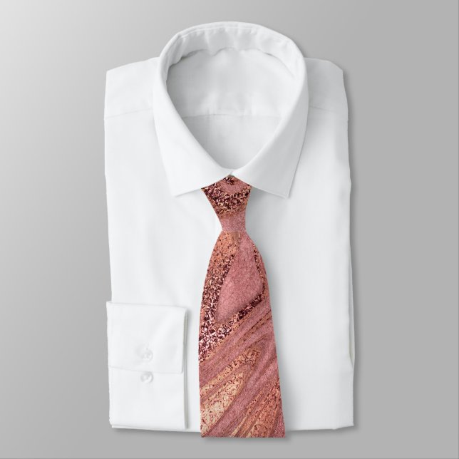 Elegantens moderna ro-guld och marmor slips (Bunden)