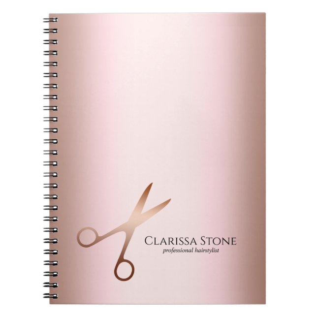 Elegantens moderna ro-saxsax, hårstylist anteckningsbok (Framsidan)