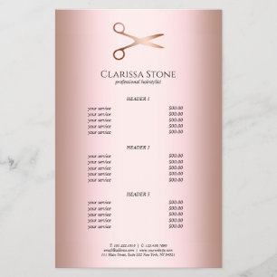 Elegantens moderna ro-saxsax, hårstylist flygblad