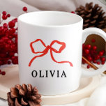 Elegantens moderna röda armbågsband kaffemugg<br><div class="desc">Elegant modern traditionell röd buggremsa som är lätt söndersliten på Helgdag Jul gynnar dekorpresenten mugg.</div>