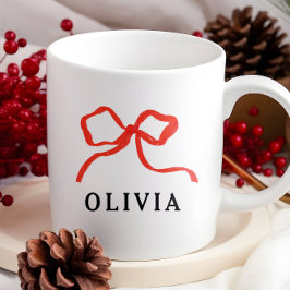 Elegantens moderna röda armbågsband kaffemugg