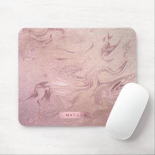 Elegantens moderna rosa av kopparmarmor i ro guld musmatta