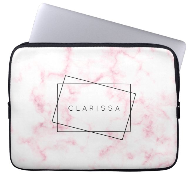 elegantens moderna rosa av pastellbetor och vita f laptop fodral (Framsidan)