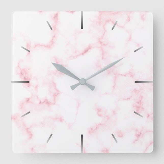 elegantens moderna rosa av pastellprodukter och ma fyrkantig klocka (Framsida)
