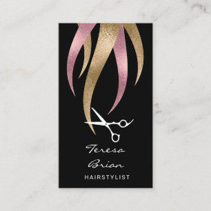 Elegantens moderna rosa- och guld-saxar visitkort