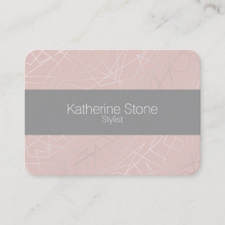 Elegantens moderna silver-geometriska trianglar ro visitkort