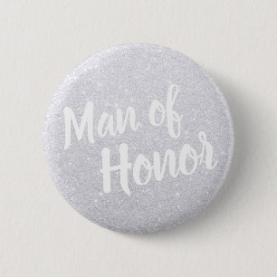 Elegantens moderna silver-glitter-man, hederlig br knapp