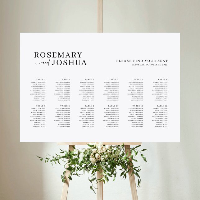 Elegantens moderna sittdiagram - hitta ditt säte poster (Skapare uppladdad)