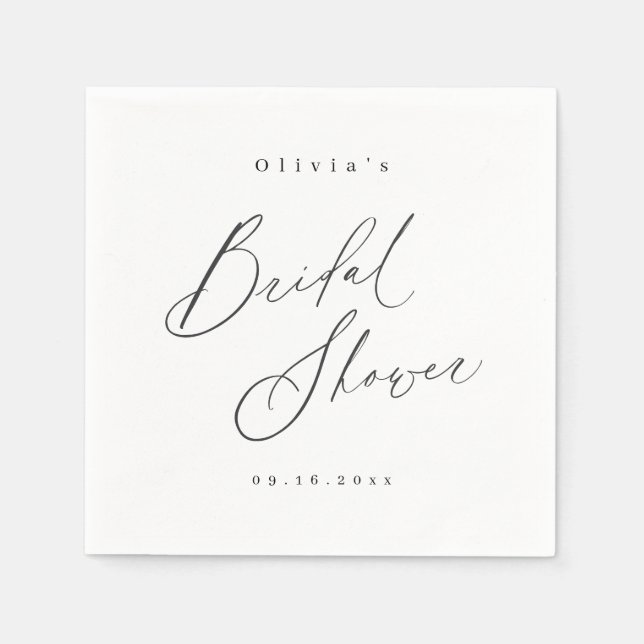 Elegantens moderna skript - minimal möhippa pappersservett (Framsidan)