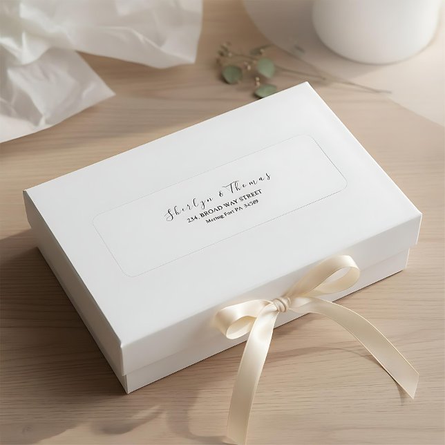 Elegantens moderna skriptadressetikett returadress etikett (Skapare uppladdad)