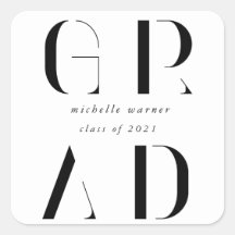 elegantens moderna studenten-kvadratdekal med skri