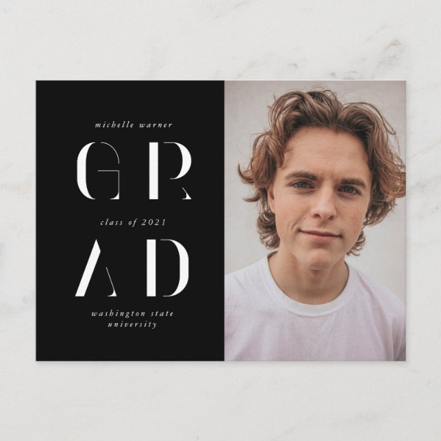 elegantens moderna studenten-meddelande för skript vykort (Framsida)