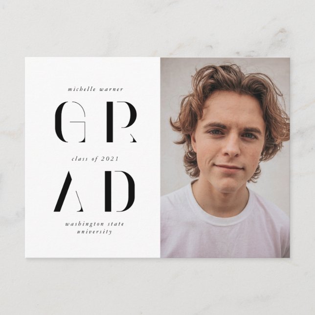 elegantens moderna studenten-meddelande för skript vykort (Framsida)