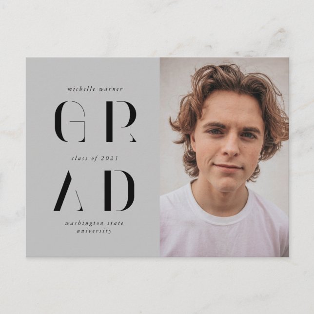 elegantens moderna studenten-meddelande för skript vykort (Framsida)