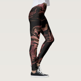 Elegantens moderna svart marmor av kopparkoppar fr leggings