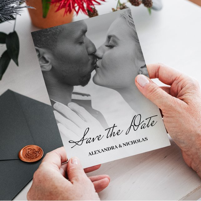 Elegantens moderna svartvitt - spara datum spara datumet (Skapare uppladdad)