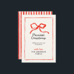 Elegantens moderna, traditionella röda båge jul julkort<br><div class="desc">Elegant ett modernt,  traditionellt,  rött armbågskort med flera skript och serif typography God jul Helgdag card.</div>