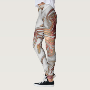 Elegantens moderna vitmarmor av kopparmarmor ro gu leggings