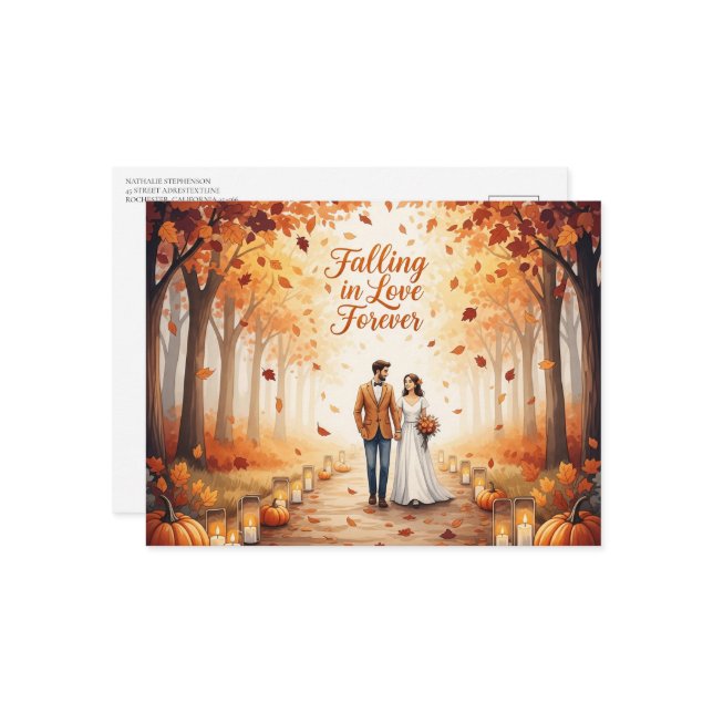 Elegantens moderna vykort i bröllop spara datum (Fram/Back In Situ)