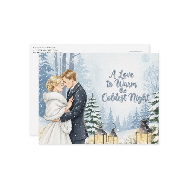 Elegantens moderna vykort i bröllop spara datum (Fram/Back In Situ)