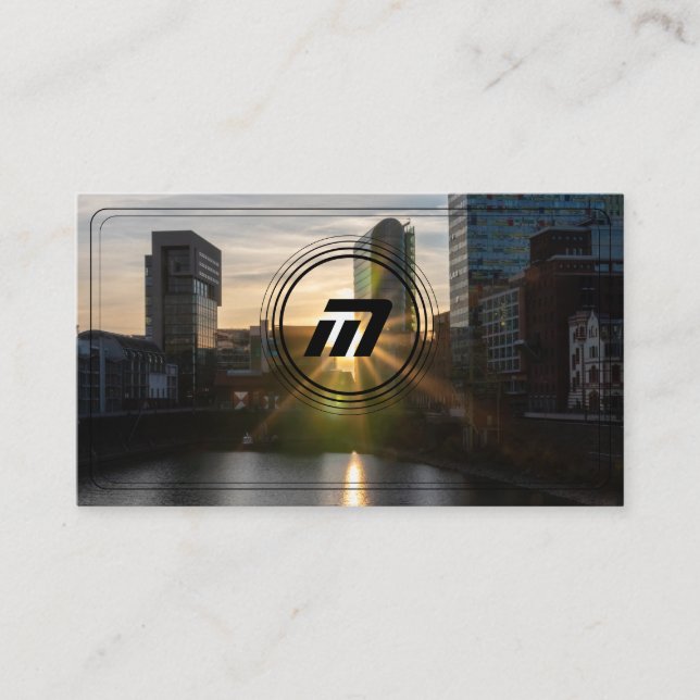 Elegantens monogram moderna arkitektur byggnad visitkort (Framsida)