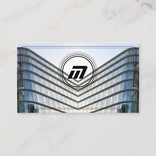 Elegantens monogram moderna arkitektur byggnad visitkort (Framsida)