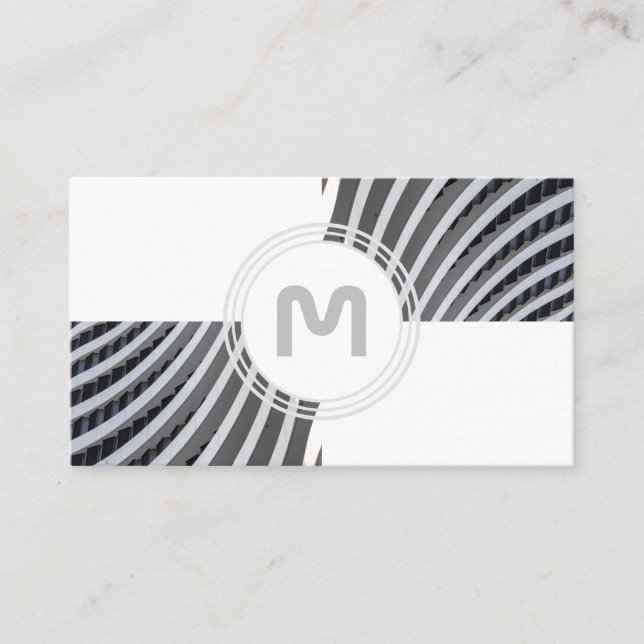 Elegantens monogramarkitektur två tonplattor visitkort (Framsida)