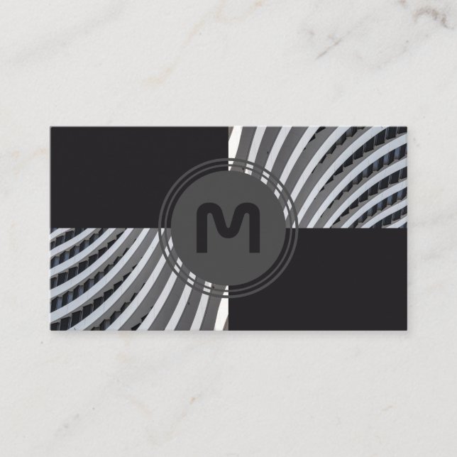 Elegantens monogramarkitektur två tonplattor visitkort (Framsida)