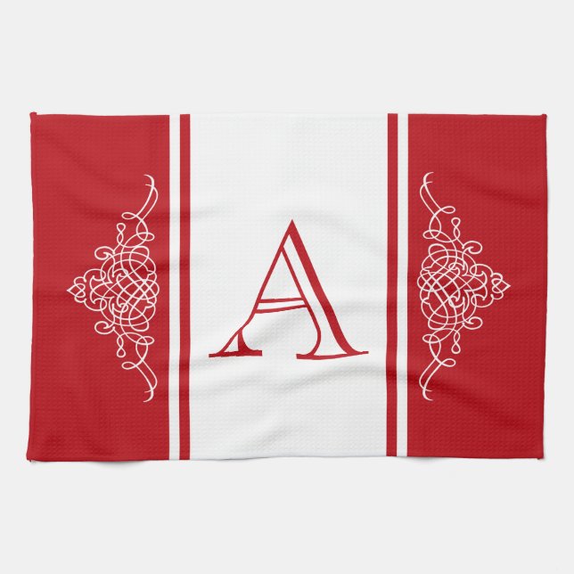 Elegantens monogramdesign kökshandduk (Horisontell)