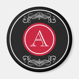 Elegantens monogramdesign magnet