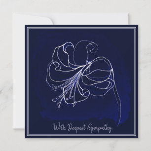 Elegantens Mörk blått och vita Lily Sympathy Card