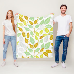Elegantens naturinspirerade Löv-design Fleecefilt