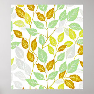 Elegantens naturinspirerade Löv-design Poster