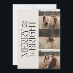 Elegantens naturliga bladverk - modernt, minsta mu julkort<br><div class="desc">Elegant multifotomodern minimal naturlig krämfärgad botanisk typografi Merry och smart julkort för helgdag.</div>