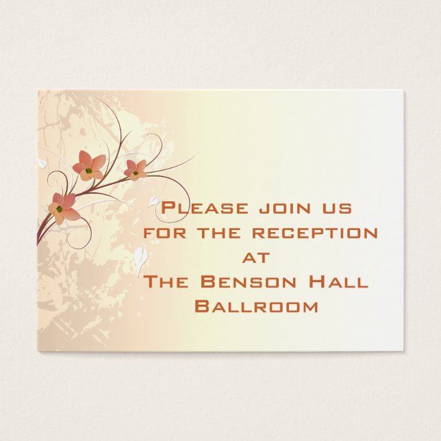 elegantens orange blommor snurrar design visitkort (Framsidan)