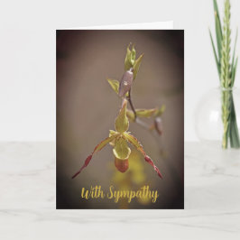 Elegantens Orange Gult Orchid Flower med sympati Kort