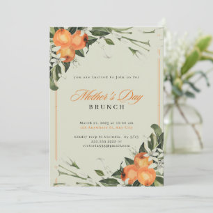 Elegantens Orange och Grönt Vattenfärgsdag i Mor Inbjudningar