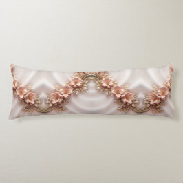 Elegantens Orange Peach Blommigt Body Pillow Kroppskudde