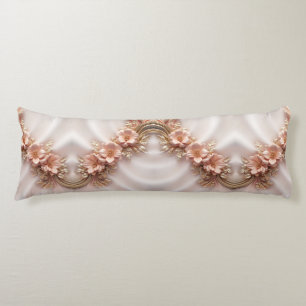 Elegantens Orange Peach Blommigt Body Pillow Kroppskudde