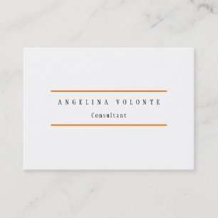 Elegantens Orange - vit minimalistisk, modern, van Visitkort