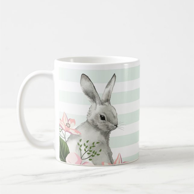 Elegantens Påskhare strimlad Kaffemugg (Vänster)
