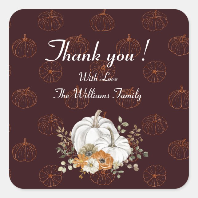 Elegantens Personlig Tack Fyrkantigt Klistermärke (Framsida)