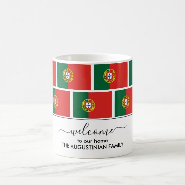 Elegantens Personlig Välkommen PORTUGAL-FLAGGA Kaffemugg (Center)