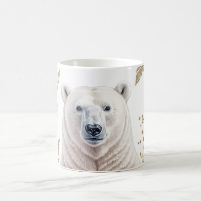 Elegantens Polar Bear med Blommigtens dekortecken Kaffemugg (Center)