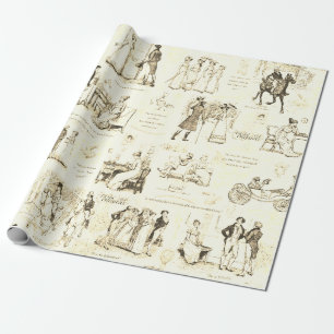 Elegantens Pride och fördomar mot Beige Toile Presentpapper