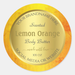 Elegantens produktförpackningsetiketter Guld Orang Runt Klistermärke