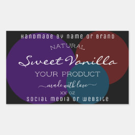 Elegantens produktförpackningsetiketter Mörk Färg Rektangulärt Klistermärke