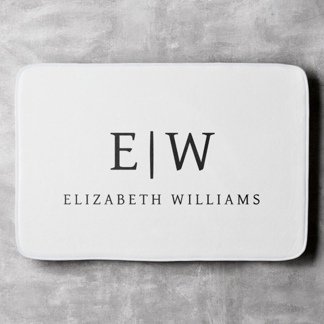Elegantens Professionell Enkel monogram-minimalist Badrumsmatta (Skapare uppladdad)
